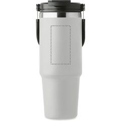 Vaso doble pared 850 ml con tapa, asa y pajita | Lado 1 | 40 x 80