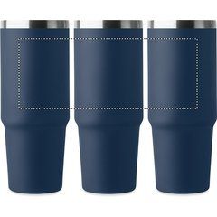 Vaso doble pared 850 ml con tapa, asa y pajita | Circunferencia | 230 x 90