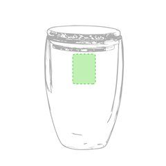 Vaso doble pared de cristal 350ml | Centrado en la parte superior