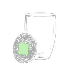 Vaso doble pared de cristal 350ml | Centrado en la tapa