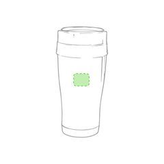 Vaso termo personalizado de acero inox. brillante (450 ml) | En el frente