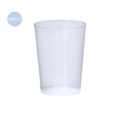 Vaso de 600ml reutilizable translúcido PP flexible