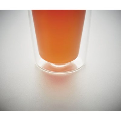 Vaso Cristal Doble Pared 350ml y Tapa