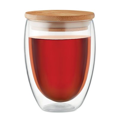 Vaso Doble Capa con Tapa Bambú