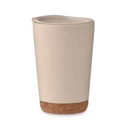 Vaso doble pared 300 ml con base de corcho