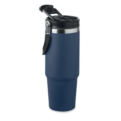 Vaso doble pared 850 ml con tapa, asa y pajita