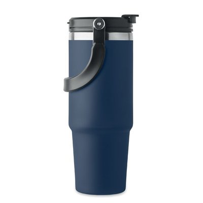 Vaso doble pared 850 ml con tapa, asa y pajita