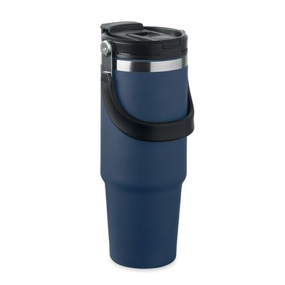 Vaso doble pared 850 ml con tapa, asa y pajita