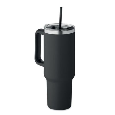 Vaso de doble pared inox 1200 ml Negro