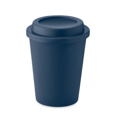 Vaso PP 300ml con Tapa Azul Marino