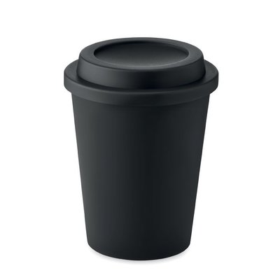 Vaso PP 300ml con Tapa Negro