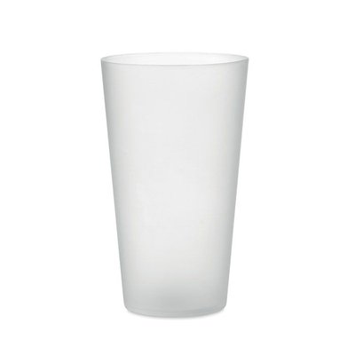 Vaso Reutilizable PP 500ml Translúcido Blanco