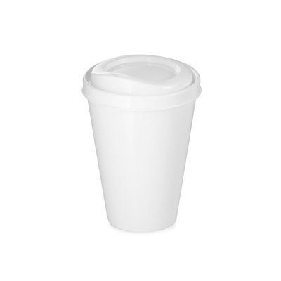 Vaso reutilizable con tapa 430mL Blanco