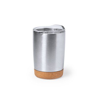 Vaso Térmico Acero Inox y Corcho 380 ml Plateado