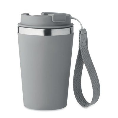 Vaso de viaje con correa Gris Piedra