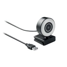 Webcam 1080P con Micrófono y Luz Negro