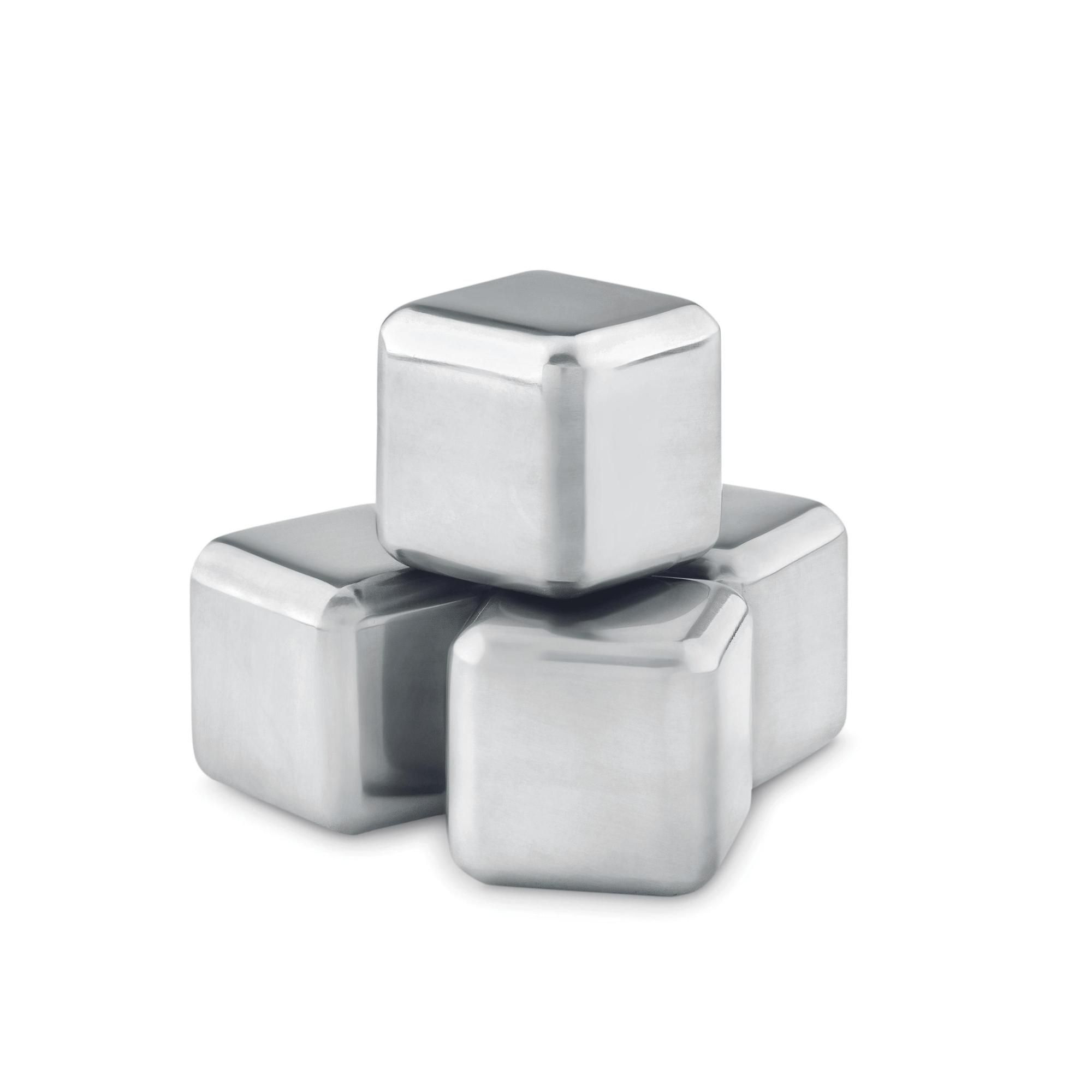 4 Cubitos de hielo reutilizables de acero inoxidable, Regalos de empresa  personalizados